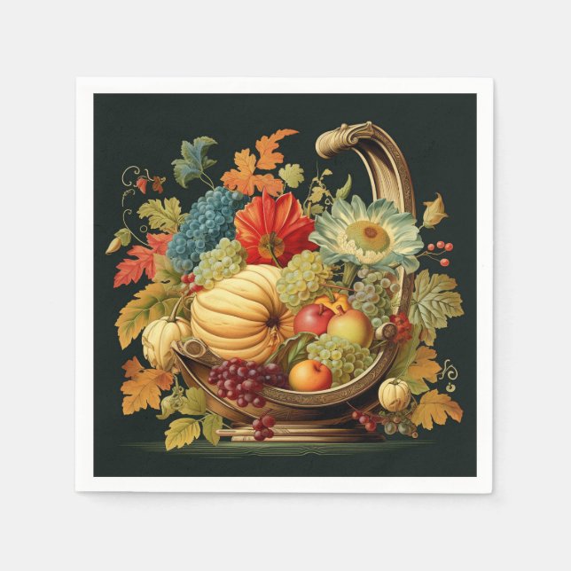 Cornucopia Harvest: Bountiful Feast Napkin (Front)