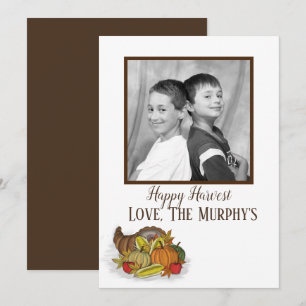 Cornucopia Harvest Photo Card