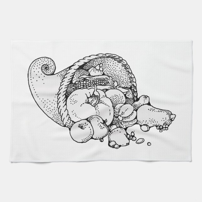 cornucopia kitchen towel (Horizontal)