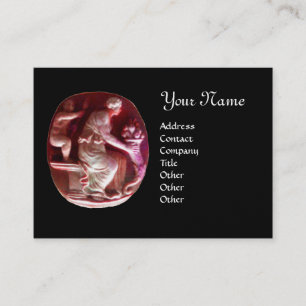 CORNUCOPIA  MONOGRAM ,Antique Red Black Business Card