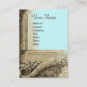 CORNUCOPIA  MONOGRAM, bright black grey,sky blue Business Card