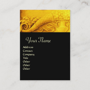 CORNUCOPIA  MONOGRAM , bright gold yellow black Business Card