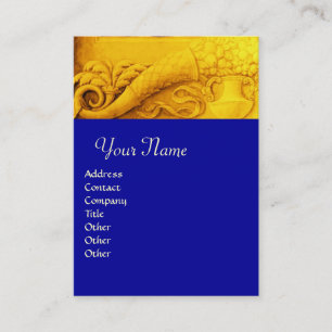 CORNUCOPIA  MONOGRAM , bright gold yellow,blue Business Card