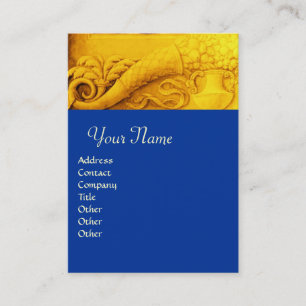 CORNUCOPIA  MONOGRAM , bright gold yellow,blue Business Card