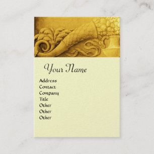CORNUCOPIA  MONOGRAM , bright gold yellow Business Card