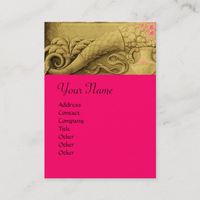 CORNUCOPIA  MONOGRAM , bright gold yellow Business Card (Front)