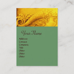 CORNUCOPIA  MONOGRAM , bright gold yellow,green Business Card