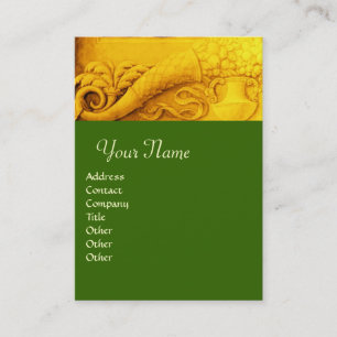 CORNUCOPIA  MONOGRAM , bright gold yellow green Business Card