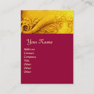 CORNUCOPIA  MONOGRAM ,bright gold yellow red Business Card