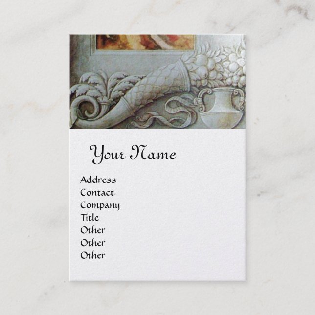 CORNUCOPIA  MONOGRAM,grey yellow platinum metallic Business Card (Front)