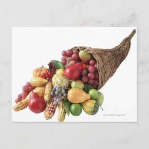 Cornucopia of fruit and vegetables postcard