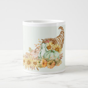Cornucopia, Pumpkins and Sunflowers Large Coffee Mug