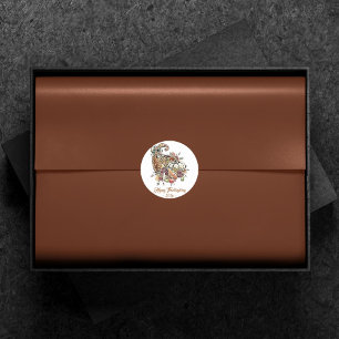 Cornucopia Sublimation   Orange Thanksgiving Classic Round Sticker