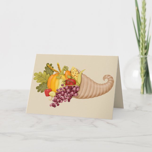 Cornucopia Thanksgiving card customize (Front)