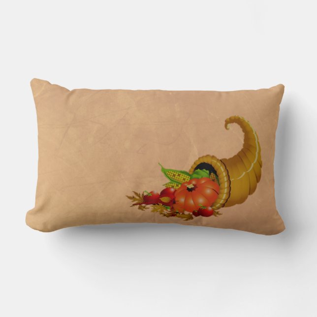 Cornucopia Thanksgiving Coussin beige (Recto)