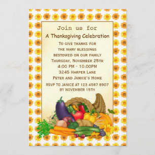 Cornucopia Thanksgiving Invitation