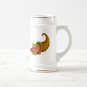 Cornucopia Thanksgiving Orange Stein