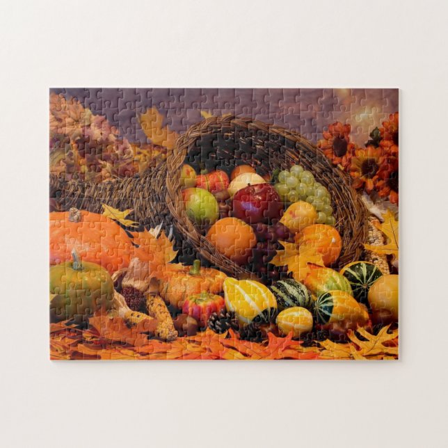 Cornucopia Thanksgiving Puzzle (Horizontal)