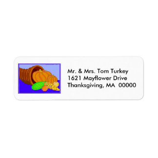 Cornucopia Thanksgiving Return Address Sticker
