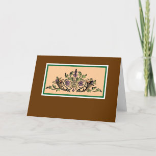 Cornucopia Vintage Thanksgiving Blank Art Card