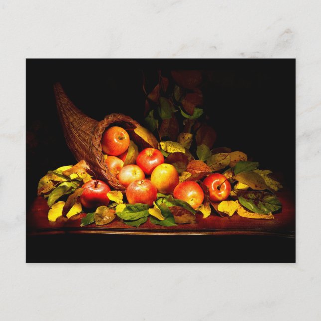 Cornucopia with apples postcard (Front)