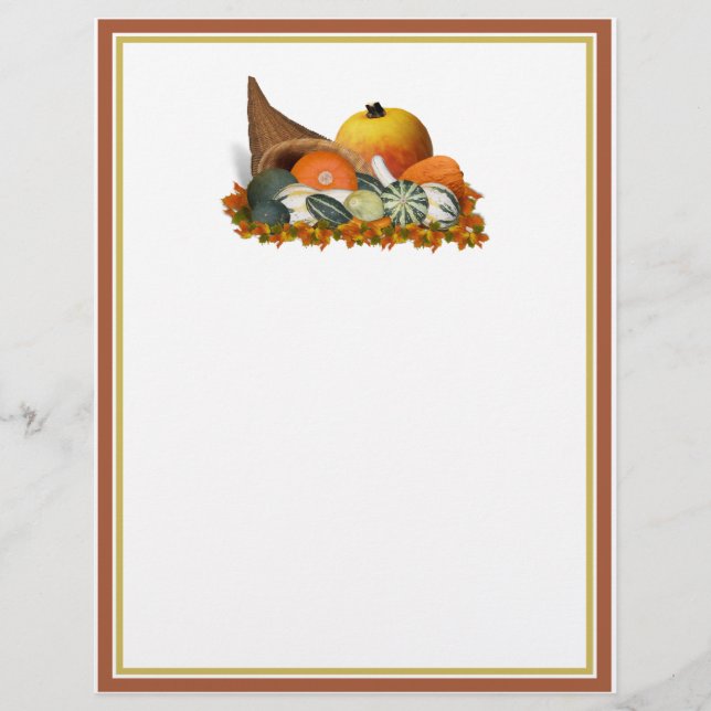 Cornucopia with Fall Gourds Flyer (Front)