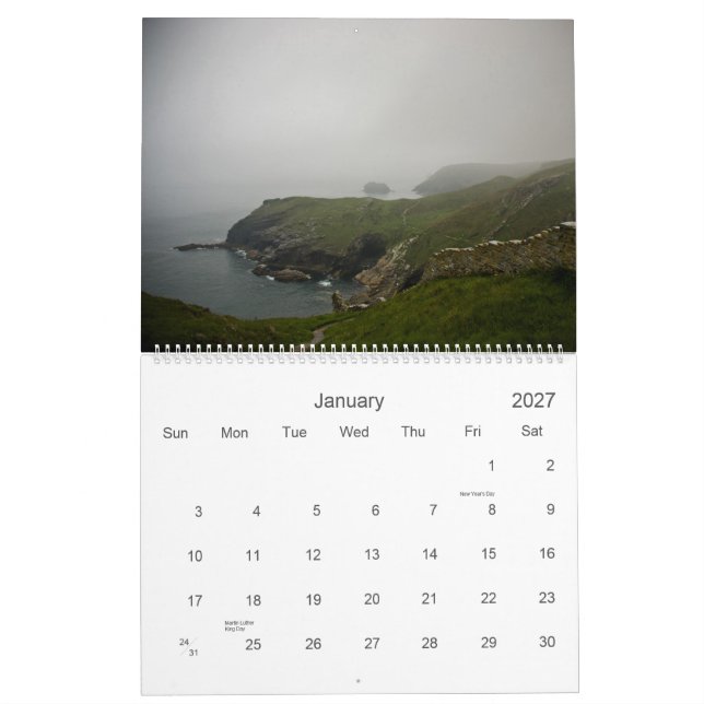 Cornwall 2010 Calendar (Jan 2027)