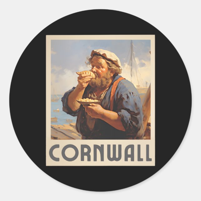 Cornwall Cornish Eating Pasty Cornwall Classic Round Sticker (Front)