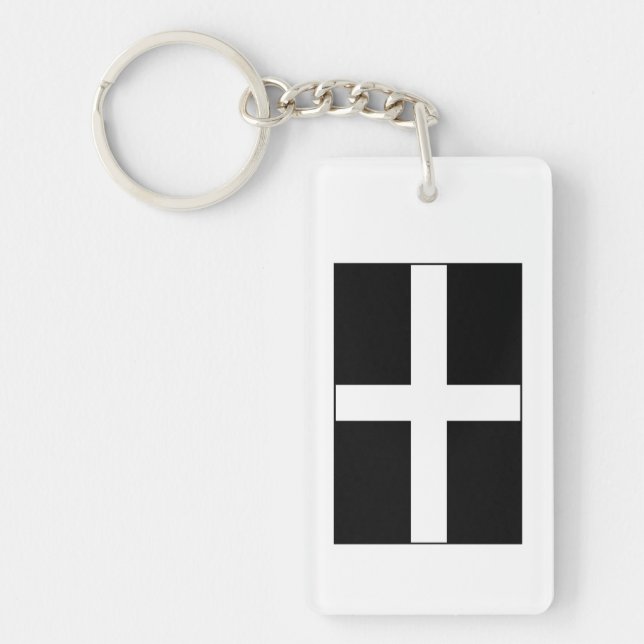 Cornwall Cornish Flag  St. Piran's Keychain (Front)
