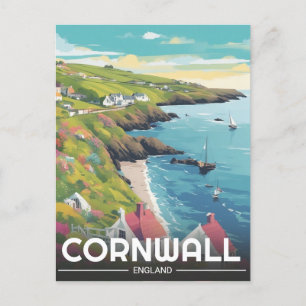 Cornwall county England cornwall coastline Holiday Postcard