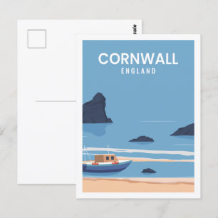 Cornwall England Famous Travel Place Illustration Postcard