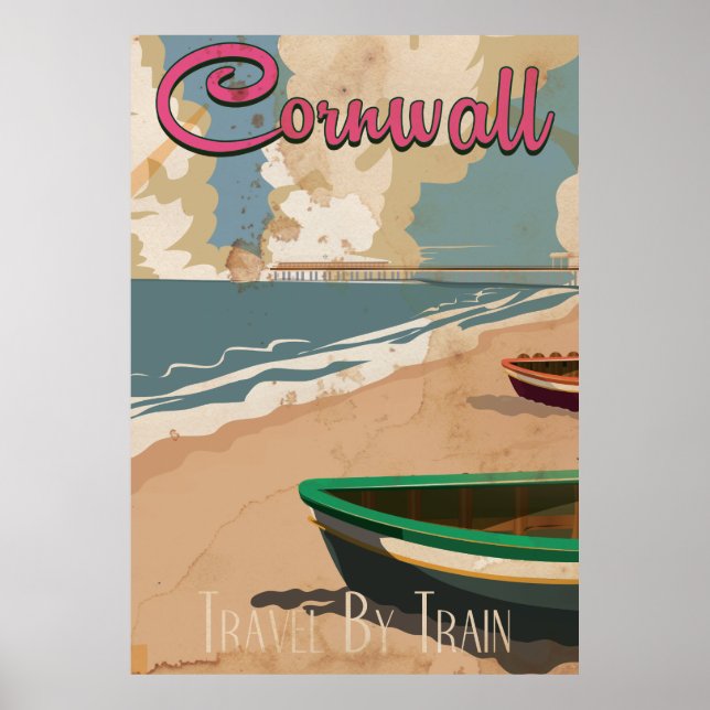 Cornwall, England vintage travel poster (Front)
