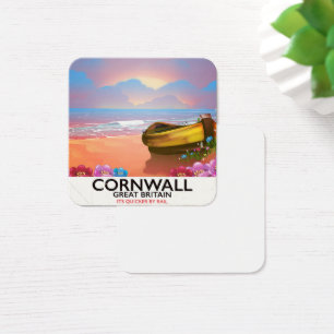 Cornwall fishing boat vintage travel poster