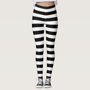 Cornwall flag stripes black white line pattern sym leggings