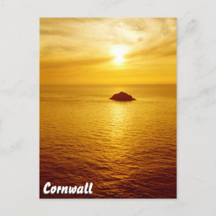 Cornwall sunset postcard