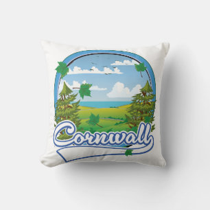 Cornwall Travel logo Throw Pillow
