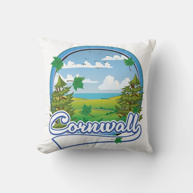 Cornwall Travel logo Throw Pillow (Front)