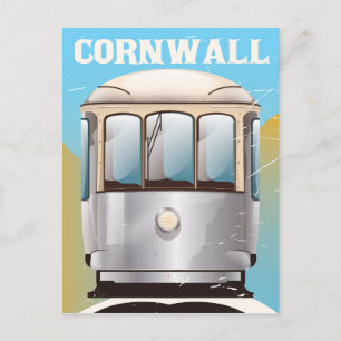 Cornwall UK vintage vacation poster print Postcard