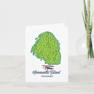 Cornwallis Island, Canada Travel map Note Card