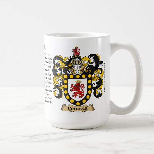 Cornwell, the Origin, the Meaning and the Crest Coffee Mug (Right)