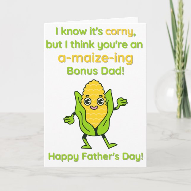 Corny, A-Maize-Ing Bonus Dad Father's Day Card (Front)