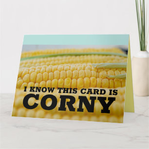 CORNY CORN ON THE COB BIRTHDAY GREETING CARD