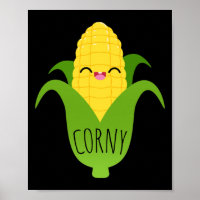 Corny Cute Corn on the Cob Foodie Art Print 