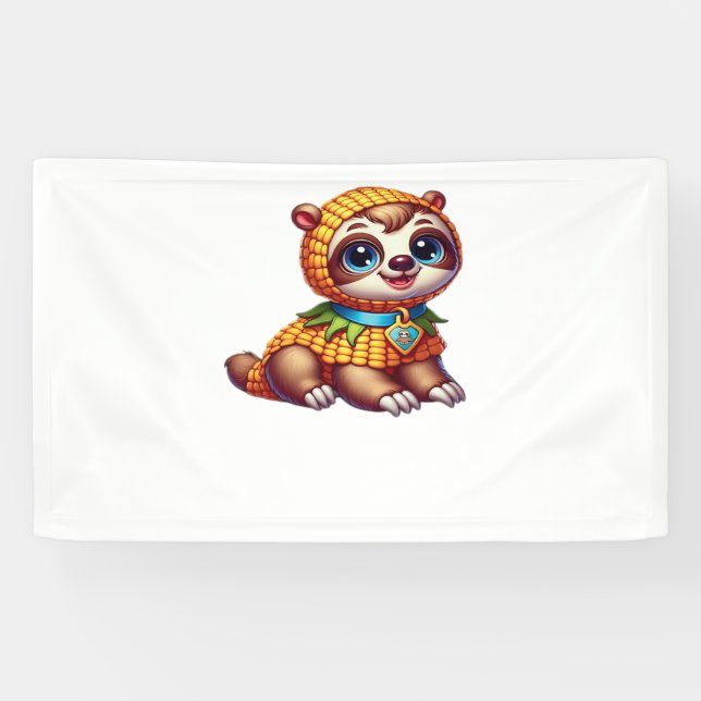 Corny Cuteness Halloween’s Sweetest Sloth Oversize Banner (Horizontal)