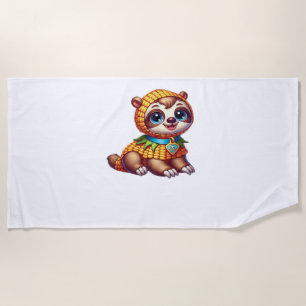 Corny Cuteness Halloween’s Sweetest Sloth Oversize Beach Towel
