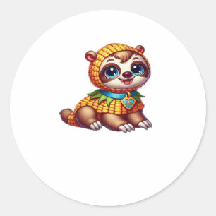 Corny Cuteness Halloween�s Sweetest Sloth Oversize Classic Round Sticker