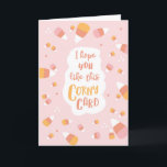 Corny Halloween Card<br><div class="desc">I hope you like this corny card. This Halloween card features modern pastel pinks and oranges and fun typography. Cute candy corn illustrations. Inside reads "Happy Halloween"</div>