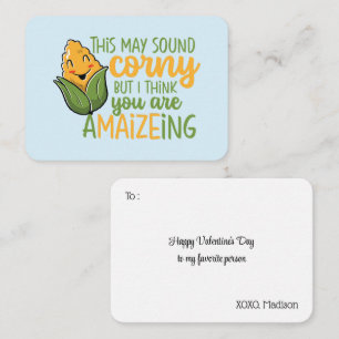 Corny Pun Cute and Funny Classroom Valentines Day Card