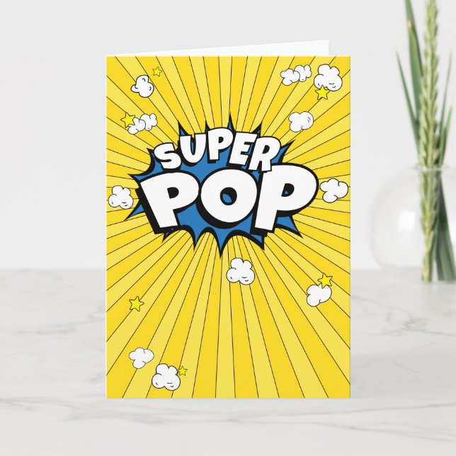 Corny, SUPER POP! Popcorn Pun Blank Card (Front)