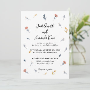 Coroful Cute Handrawing Flower Wedding Inviations Invitation